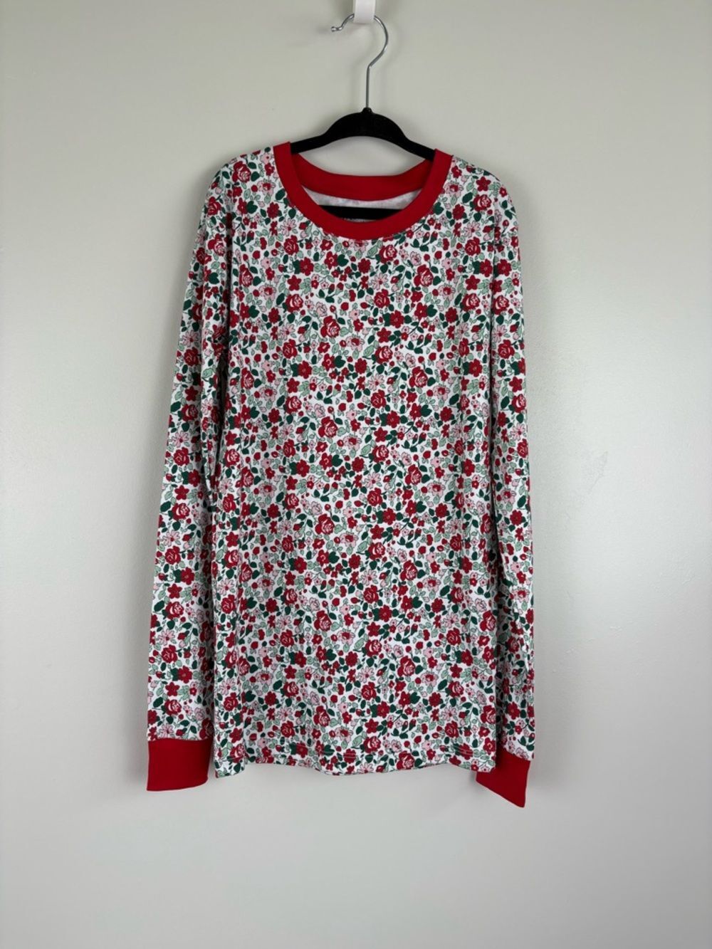 Lake Kids Long sleeve Top ONLY Red Elizabeth Floral Girls Size 12 Pima cotton